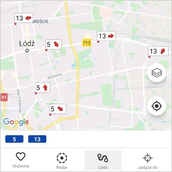 Funkcja wybranych linii - screenshot